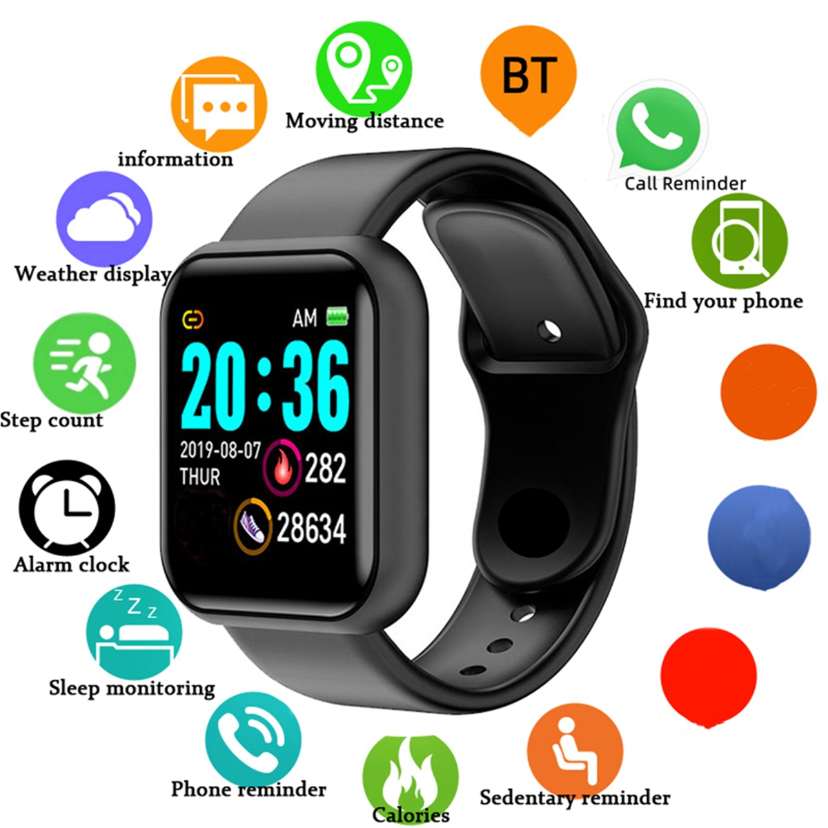 남성 스마트 시계 컬러 스크린 블루투스 여성 피트니스  - Smartwatch Watches For Girls 리뷰 및 가격
