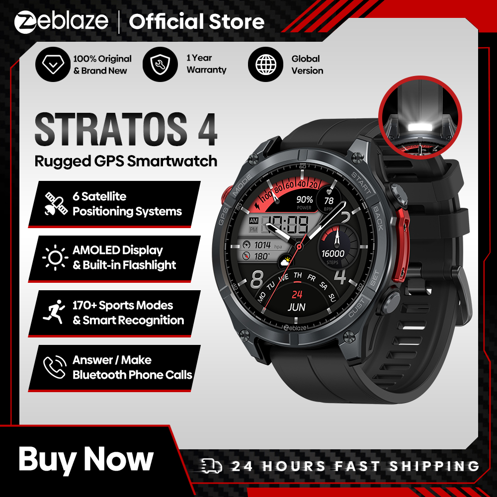 새로운 Zeblaze Stratos 4 GPS 스마트  - Altimeter Compass Watch 리뷰 및 가격