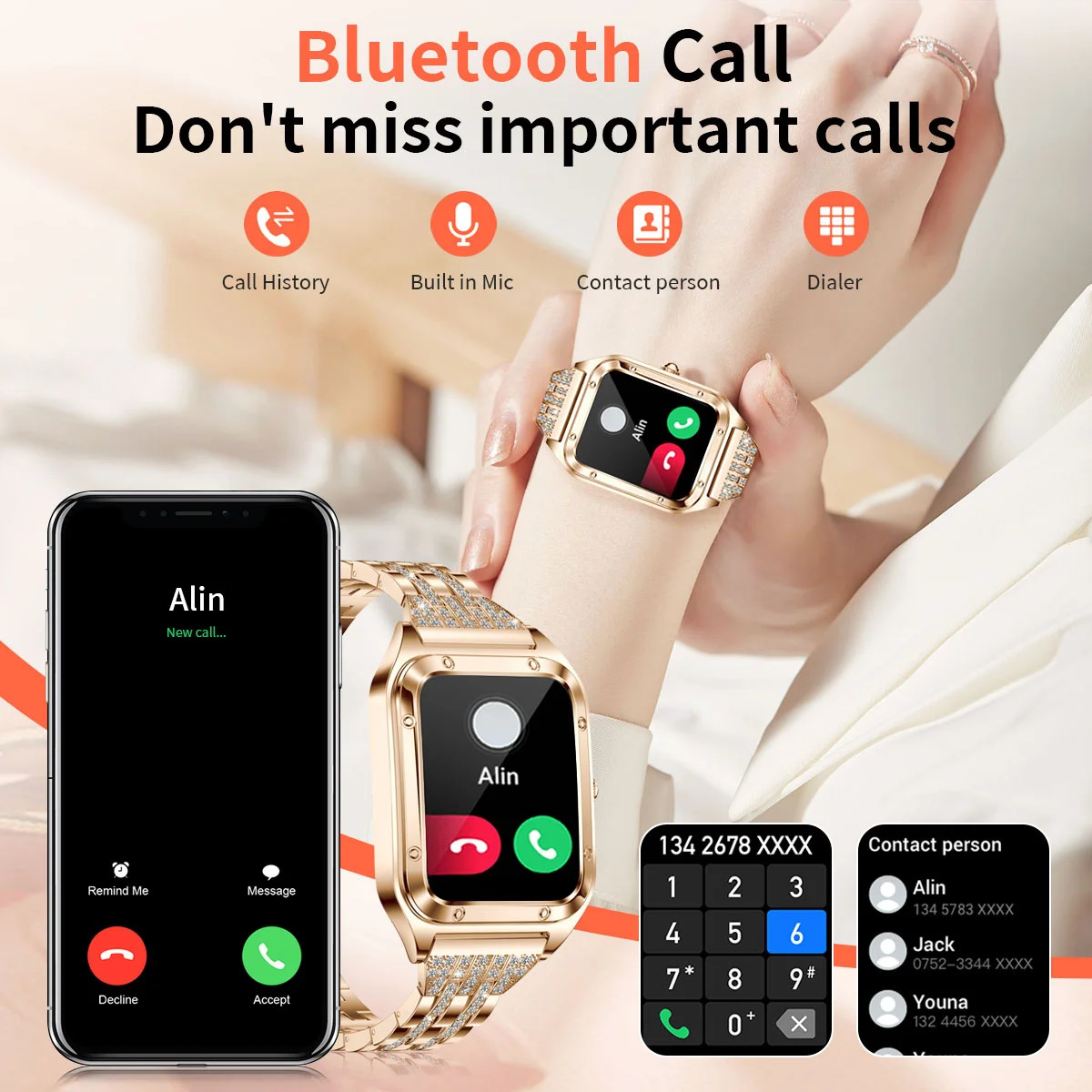 여성용 블루투스 통화 혈압 심박수 수면 건강 모니터 스 - Watches Ladies Smartwatch 리뷰 및 가격