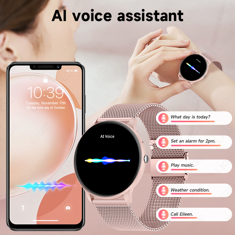LIGE 방수 여성 스마트워치 심박수 혈압 모니터링 남 - Watches Ladies Smartwatch 리뷰 및 가격