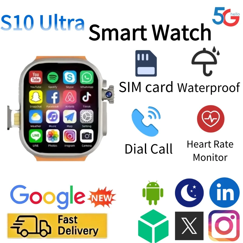 네트워크 스마트워치 S10 울트라, SIM 카드 지원, - Smartwatch Watches Price 리뷰 및 가격